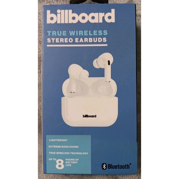 Billboard Other - Billboard True Wireless Stereo Earbuds White Bluetooth Extreme Bass W Case